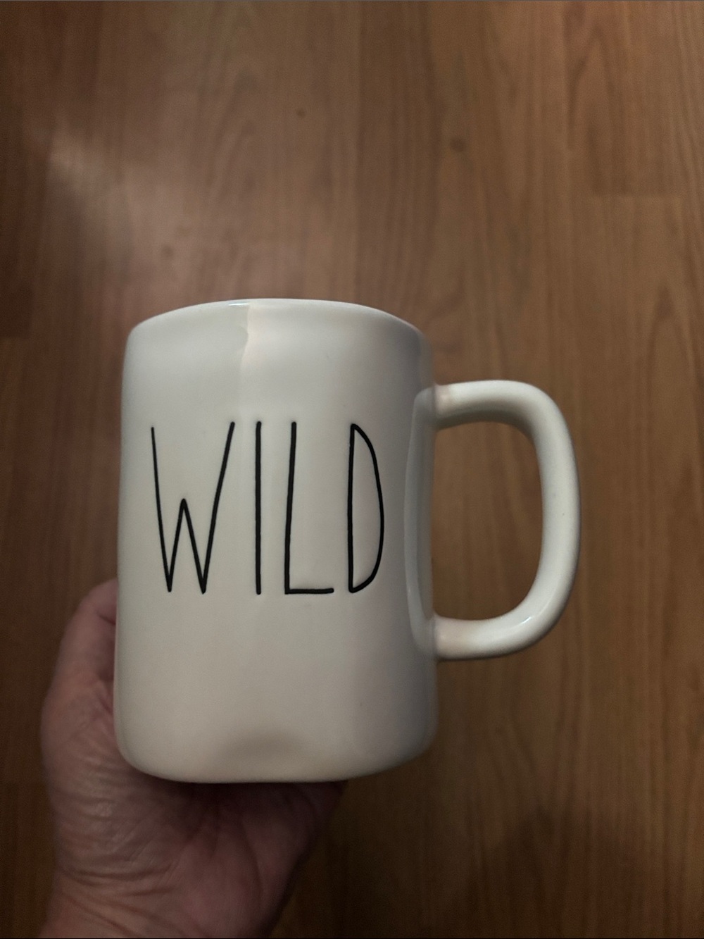 Rae Dunn White 'WILD' Ceramic Coffee Mug EUC